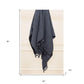 Blue Gray Knitted 100% Cotton Throw Blanket