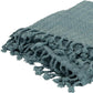 50" X 60" Teal Cotton Cable Knit Throw Blanket with Tassels