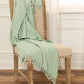 Aqua Knitted 100% Cotton Throw Blanket