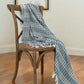 Blue Woven 100% Cotton Throw Blanket