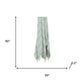 50" X 60" Light Blue And Ivory Striped Cotton Throw Blanket with Fringe