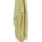50" X 60" Green Cotton Woven Chevron Throw Blanket with Fringe