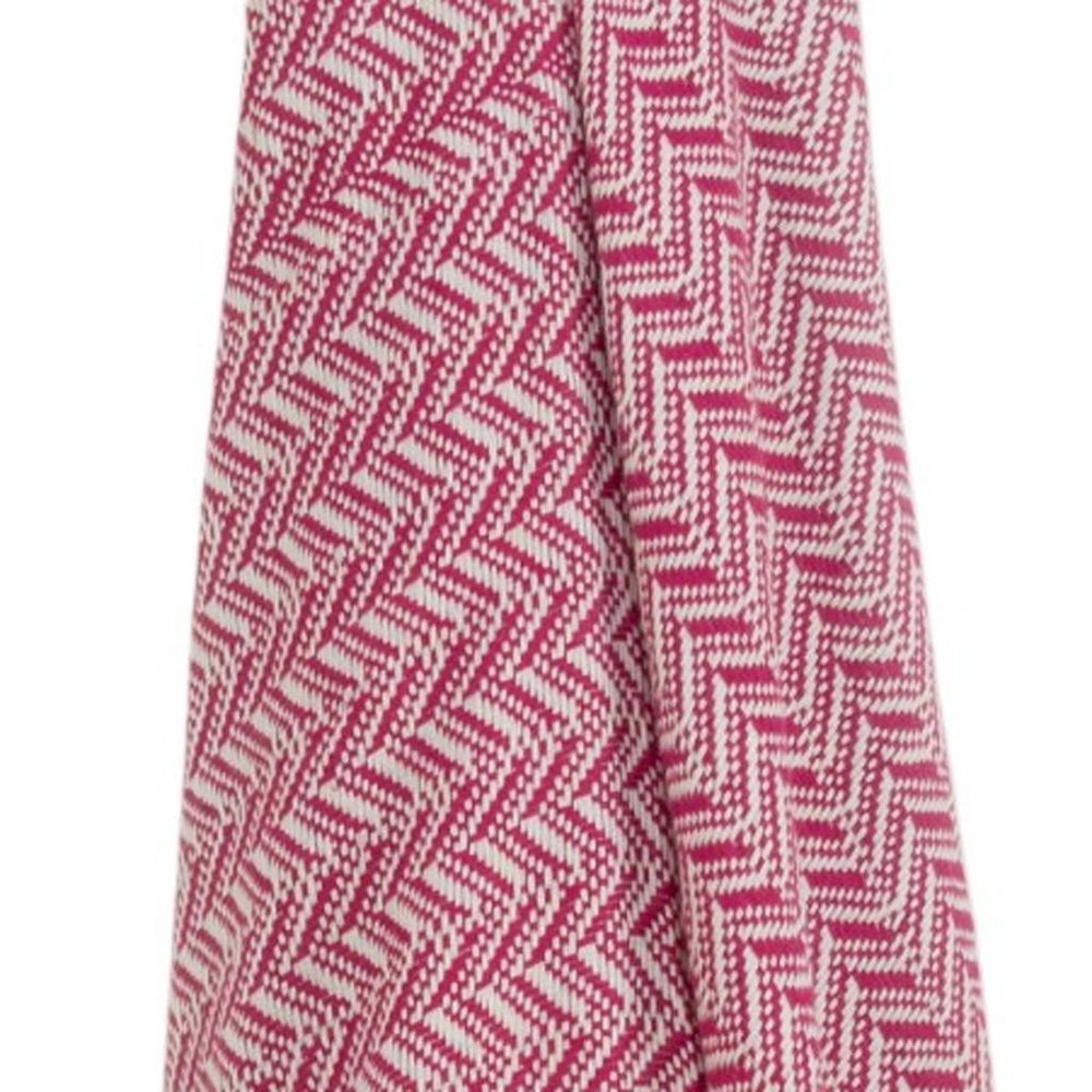 50" X 60" Hot Pink Cotton Woven Chevron Throw Blanket with Fringe