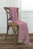 50" X 60" Hot Pink Cotton Woven Chevron Throw Blanket with Fringe