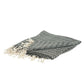 50" X 60" Black And Ivory Chevron Cotton Throw Blanket with Fringe
