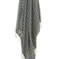 50" X 60" Black And Ivory Chevron Cotton Throw Blanket with Fringe