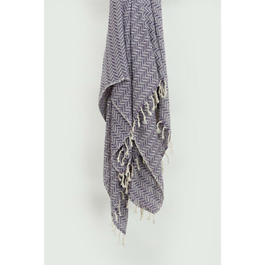 50" X 60" Purple Cotton Woven Chevron Throw Blanket with Fringe
