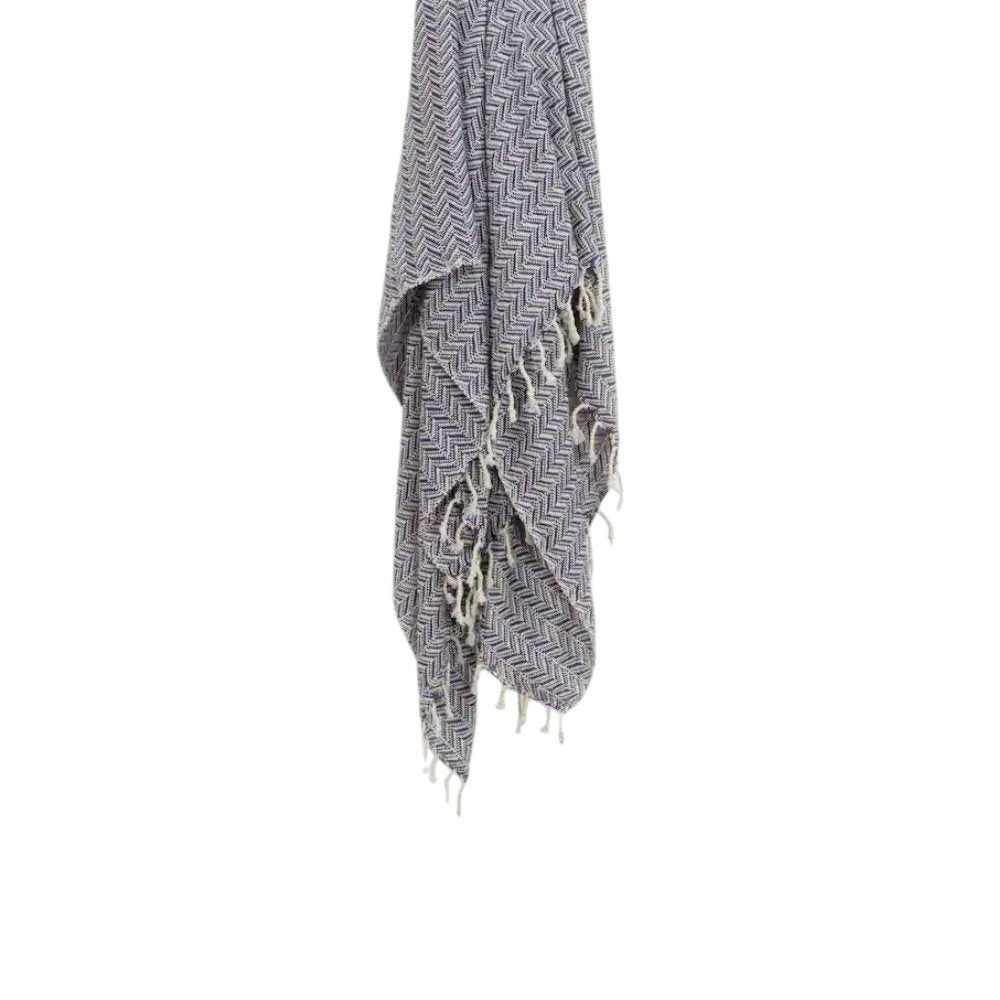 50" X 60" Purple Cotton Woven Chevron Throw Blanket with Fringe