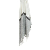 50" X 60" Gray Cotton Woven Color Block Throw Blanket with Fringe
