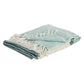 50" X 60" Teal Blue And Ivory Color Block Cotton Throw Blanket with Fringe