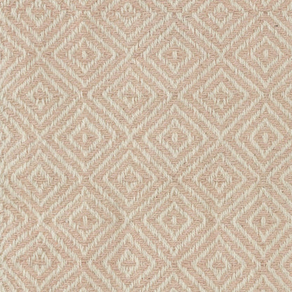 50" X 60" Blush Cotton Woven Geometric Throw Blanket with Fringe