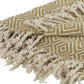 50" X 60" Natural Cotton Woven Geometric Throw Blanket with Fringe