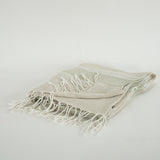 50" X 60" Natural Cotton Woven Striped Throw Blanket with Fringe