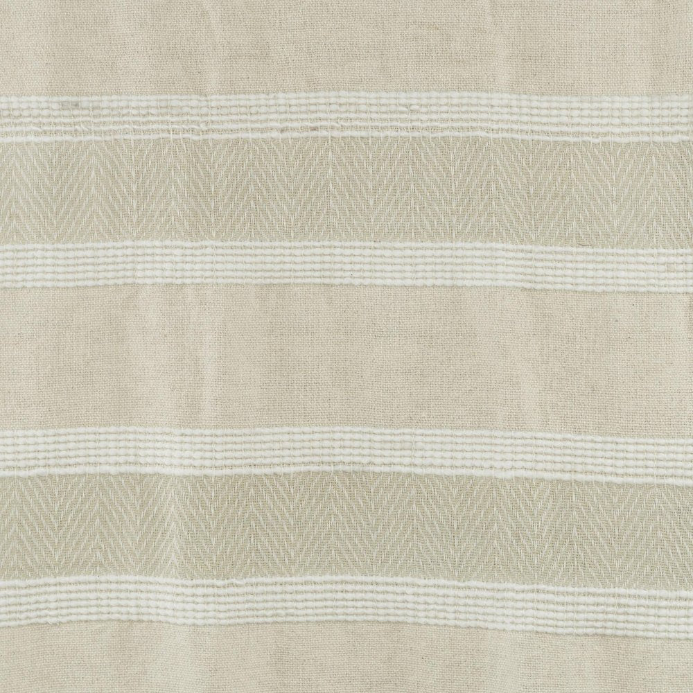 50" X 60" Natural Cotton Woven Striped Throw Blanket with Fringe