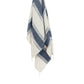 50" X 60" Blue And Ivory Cotton Woven Striped Throw Blanket with Fringe