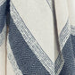 50" X 60" Blue And Ivory Cotton Woven Striped Throw Blanket with Fringe