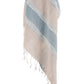 50" X 60" Aqua Cotton Woven Striped Throw Blanket with Fringe