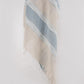 50" X 60" Aqua Cotton Woven Striped Throw Blanket with Fringe