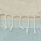 50" X 60" Aqua Cotton Woven Striped Throw Blanket with Fringe