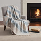 50" X 60" Aqua Cotton Woven Striped Throw Blanket with Fringe