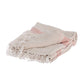 50" X 60" Beige And Pink Cotton Woven Striped Throw Blanket with Fringe