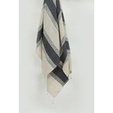 50" X 60" Black Cotton Woven Striped Throw Blanket with Fringe
