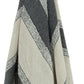 50" X 60" Black Cotton Woven Striped Throw Blanket with Fringe