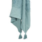 50" X 60" Teal And Blue Cotton Woven Ikat Throw Blanket with Fringe