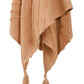 50" X 60" Terra Cotta Cotton Woven Geometric Throw Blanket with Fringe