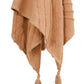 50" X 60" Terra Cotta Cotton Woven Geometric Throw Blanket with Fringe
