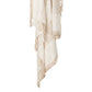 50" X 60" Ivory Cotton Woven Striped Throw Blanket with Fringe