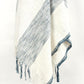 50" X 60" Ivory Cotton Woven Striped Throw Blanket with Fringe