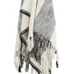 50" X 60" Black And Ivory Cotton Woven Striped Throw Blanket with Fringe