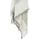 50" X 60" Gray And Ivory Cotton Woven Striped Throw Blanket with Fringe