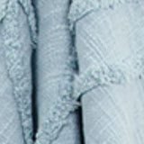 50" X 60" Light Blue Cotton Woven Throw Blanket with Tassels And Fringe