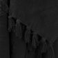 Black Woven 100% Woven Textured Cotton Throw Blanket
