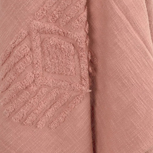 50" X 60" Coral Cotton Woven Ikat Throw Blanket with Tassels