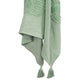 50" X 60" Green Cotton Woven Ikat Throw Blanket with Tassels