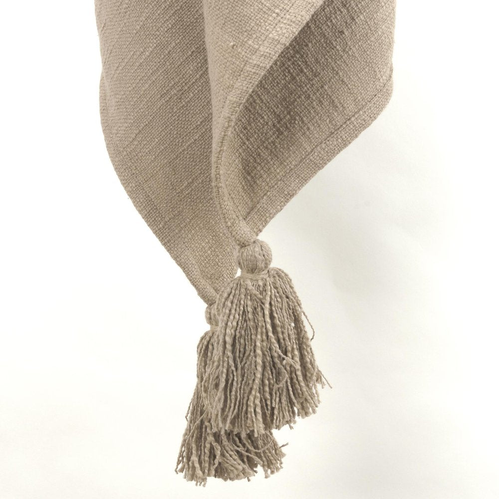 50" X 60" Brown Cotton Woven Ikat Throw Blanket with Tassels