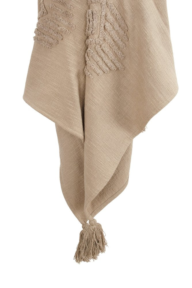 50" X 60" Brown Cotton Woven Ikat Throw Blanket with Tassels