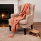 50" X 60" Coral Cotton Woven Geometric Throw Blanket with Tassels