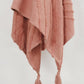 50" X 60" Coral Cotton Woven Geometric Throw Blanket with Tassels