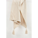 50" X 60" Natural Cotton Woven Geometric Throw Blanket with Tassels