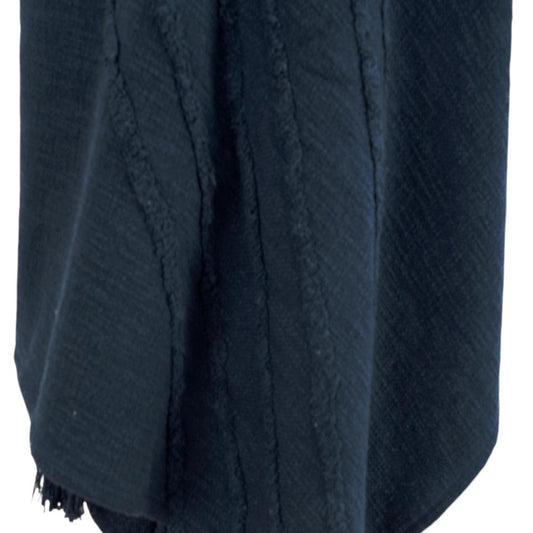 50" X 60" Blue Cotton Woven Geometric Throw Blanket with Tassels