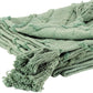 50" X 60" Green Cotton Woven Geometric Throw Blanket with Tassels