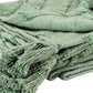 50" X 60" Green Cotton Woven Geometric Throw Blanket with Tassels