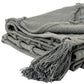 50" X 60" Gray Cotton Woven Geometric Throw Blanket with Tassels