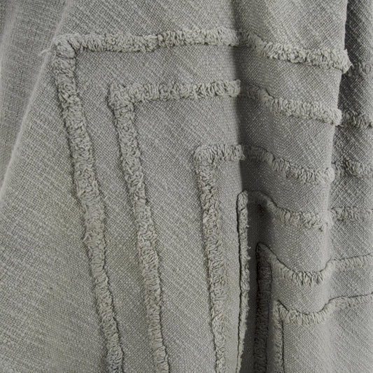 50" X 60" Gray Cotton Woven Geometric Throw Blanket with Tassels