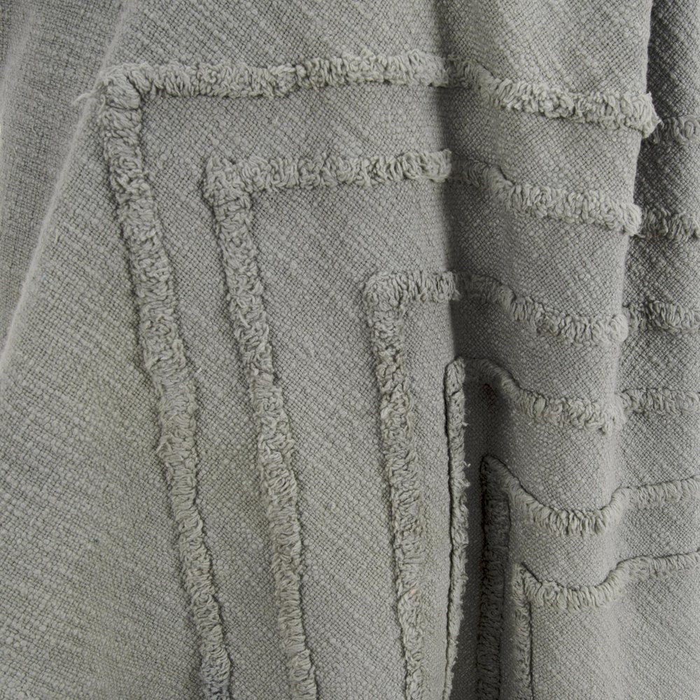 50" X 60" Gray Cotton Woven Geometric Throw Blanket with Tassels
