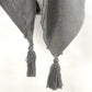 50" X 60" Gray Cotton Woven Geometric Throw Blanket with Tassels